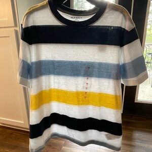 Old Navy Men's Striped T-Shirt - Blue, Yellow, White